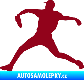 Samolepka Baseball 019 levá bordó vínová