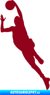 Samolepka Basketbal 003 levá bordó vínová