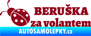 Samolepka Beruška za volantem bordó vínová
