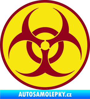 Samolepka Biohazard barevný  bordó vínová