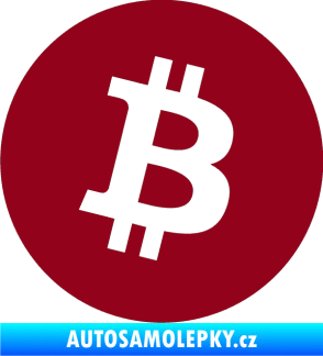 Samolepka Bitcoin 001 bordó vínová