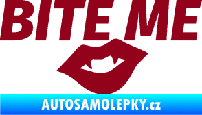 Samolepka Bite me  bordó vínová