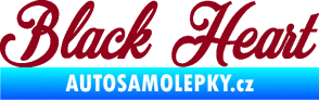 Samolepka Black Heart nápis bordó vínová