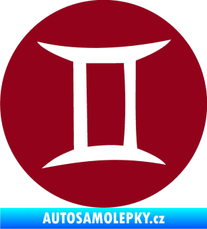 Samolepka Blíženci 001 - horoskop bordó vínová