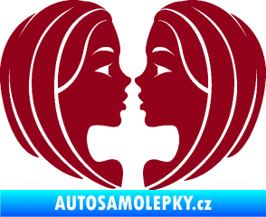 Samolepka Blíženci 002  bordó vínová