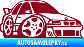 Samolepka BMW e30 karikatura pravá bordó vínová