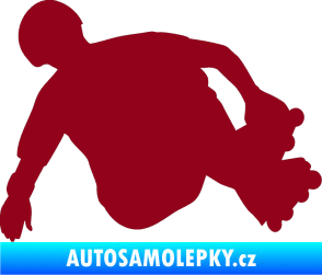 Samolepka Bruslař 001 pravá bordó vínová