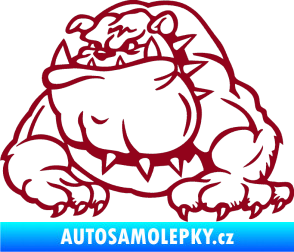 Samolepka Buldog 001 levá pes bordó vínová