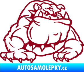 Samolepka Buldog 001 pravá pes bordó vínová