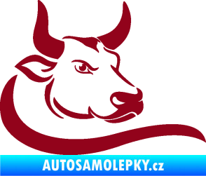 Samolepka Býk 008 pravá bordó vínová