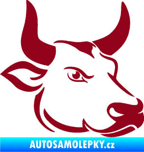 Samolepka Býk 009 pravá bordó vínová
