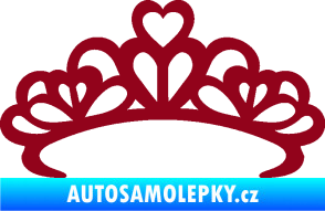 Samolepka Čelenka se srdíčky  bordó vínová