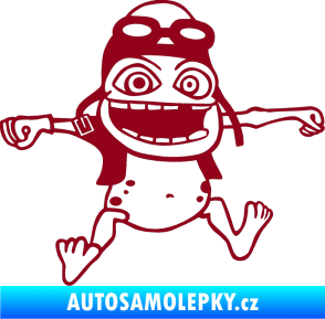 Samolepka Crazy frog pravá bordó vínová