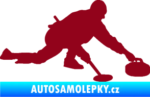 Samolepka Curling 003 pravá bordó vínová