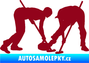 Samolepka Curling team 002 pravá bordó vínová