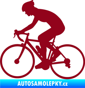 Samolepka Cyklista 005 levá bordó vínová