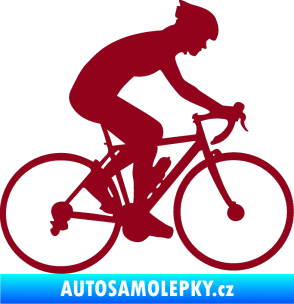 Samolepka Cyklista 005 pravá bordó vínová