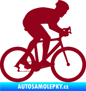 Samolepka Cyklista 008 pravá bordó vínová