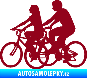 Samolepka Cyklisté 001 levá pár bordó vínová