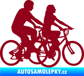Samolepka Cyklisté 001 pravá pár bordó vínová