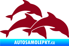 Samolepka Delfíni 001 pravá bordó vínová