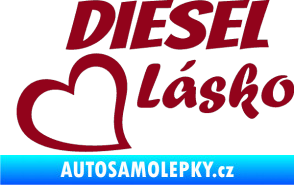 Samolepka Diesel Lásko bordó vínová