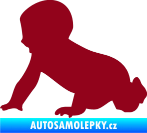 Samolepka Dítě v autě 025 levá miminko silueta bordó vínová