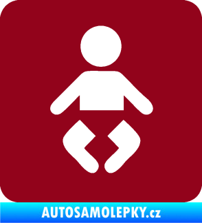 Samolepka Dítě v autě 093 symbol miminka bordó vínová