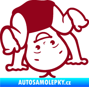 Samolepka Dítě v autě 101 pravá vzhůru nohama bordó vínová