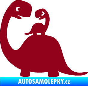 Samolepka Dítě v autě 105 levá dinosaurus bordó vínová