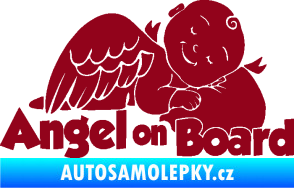 Samolepka Dítě v autě 109 levá anděl bordó vínová