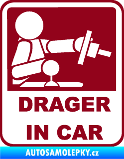 Samolepka Drager in car 001 bordó vínová