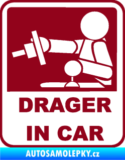 Samolepka Drager in car 002 bordó vínová