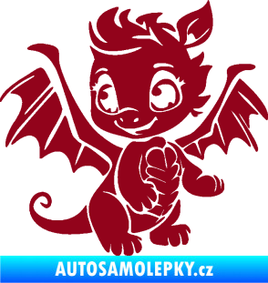 Samolepka Dragon 054 levá roztomilý dráček bordó vínová
