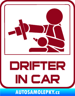 Samolepka Drifter in car 001 bordó vínová