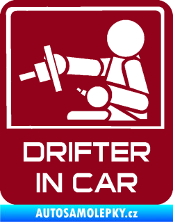Samolepka Drifter in car 003 bordó vínová