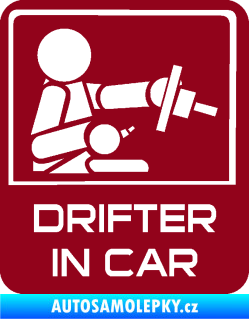 Samolepka Drifter in car 004 bordó vínová