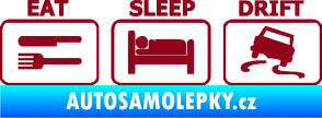 Samolepka Eat sleep drift 001 bordó vínová