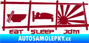 Samolepka Eat sleep JDM bordó vínová