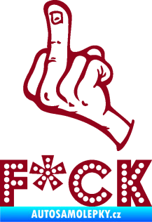 Samolepka F*CK 002  nápis  bordó vínová