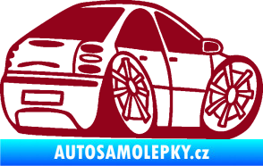 Samolepka Fiat Bravo karikatura pravá bordó vínová
