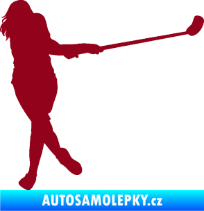 Samolepka Florbal 006 pravá  bordó vínová