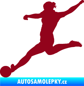 Samolepka Fotbalistka 002 levá bordó vínová