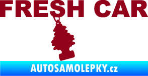 Samolepka Fresh car nápis s voňavým stromečkem bordó vínová