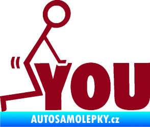 Samolepka Fuck you 002 bordó vínová