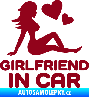 Samolepka Girlfriend in car bordó vínová