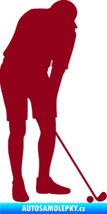 Samolepka Golfista 007 pravá bordó vínová