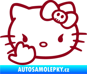 Samolepka Hello Kitty fuck bordó vínová