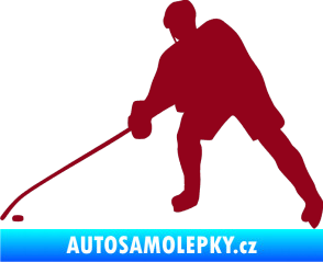 Samolepka Hokejista 002 levá bordó vínová