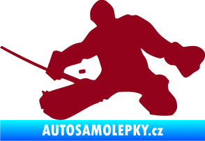 Samolepka Hokejista 015 levá brankář bordó vínová